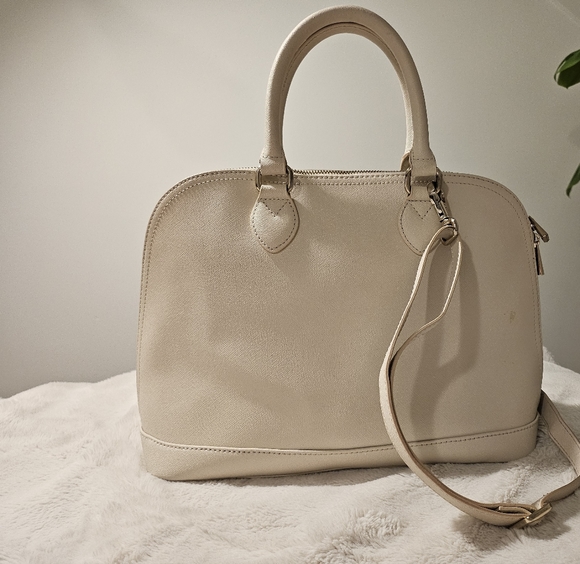 Danier Lexington Saffiano Leather Satchel with Crossbody Strap - Picture 2 of 7